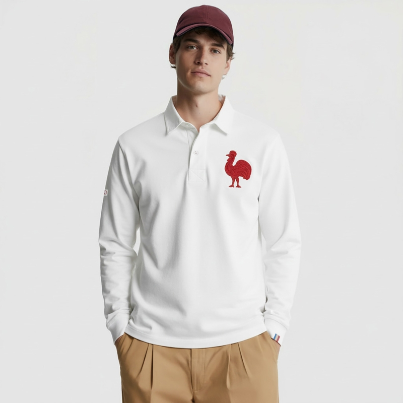 First Rooster Long Sleeve Polo