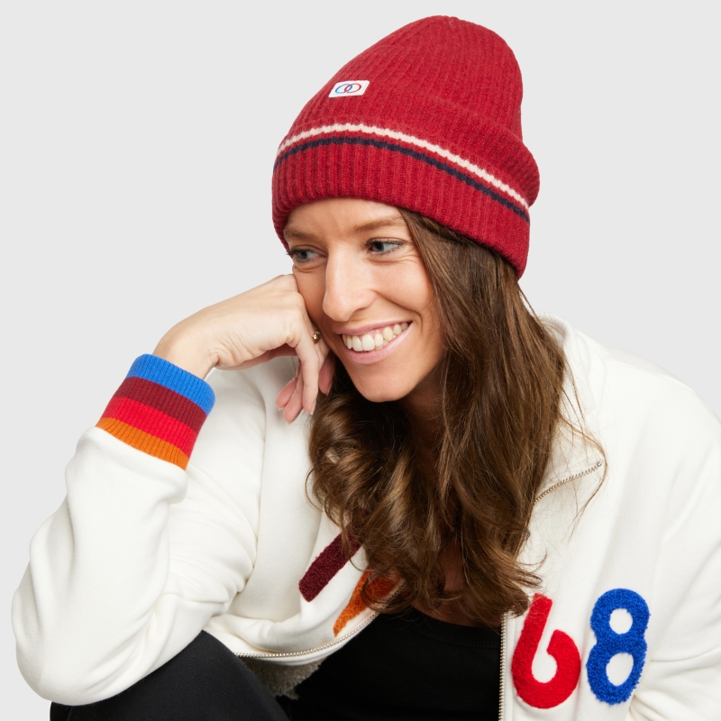 Brand Striped Beanie