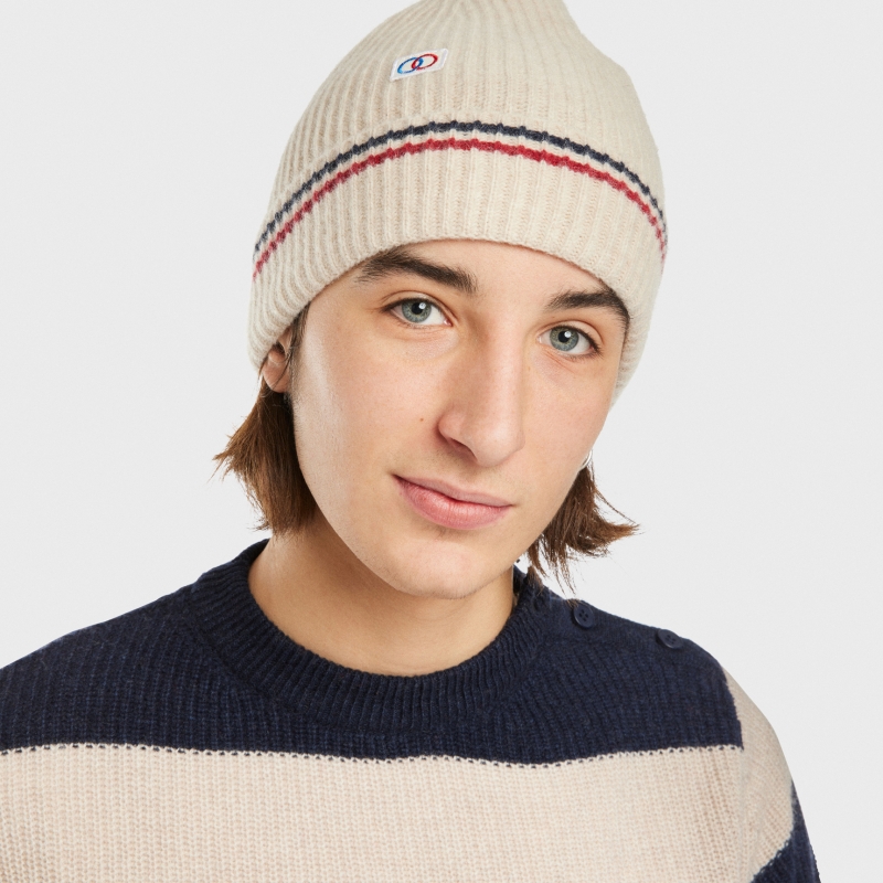 Brand Striped Beanie
