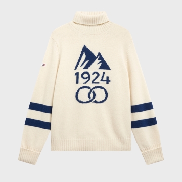 1924 wool Jacquard turtle neck