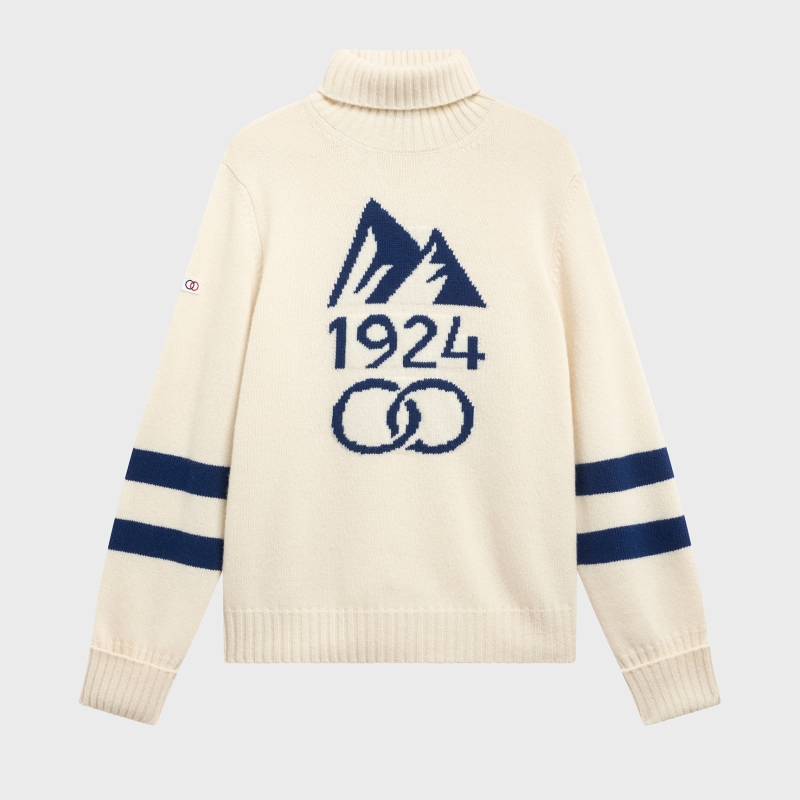 1924 wool Jacquard turtle neck